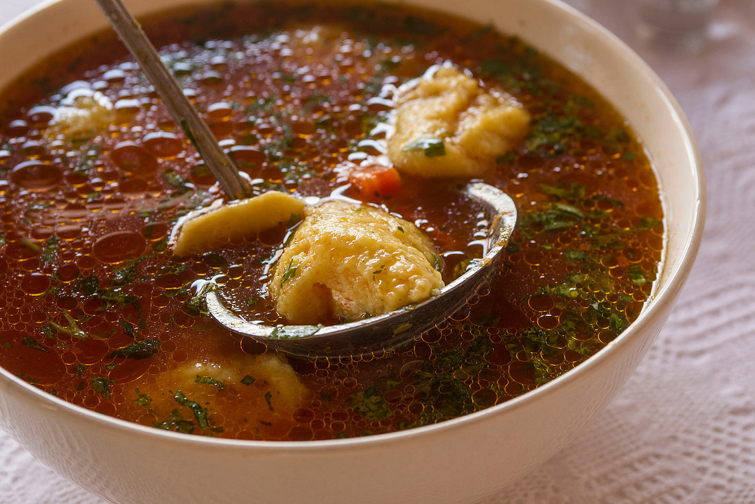 A bowl of soup in Romania